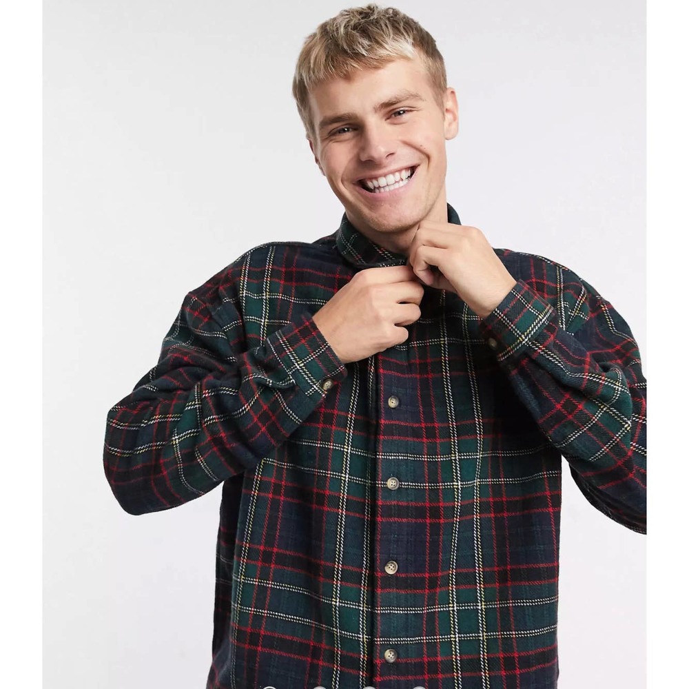 Reclaimed Vintage Plaid Shacket Button Down Shirt